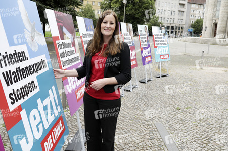 Pressetermin zur Plakatkampagne der Partei Die Linke zur Bundestagsswahl 2021 in Berlin