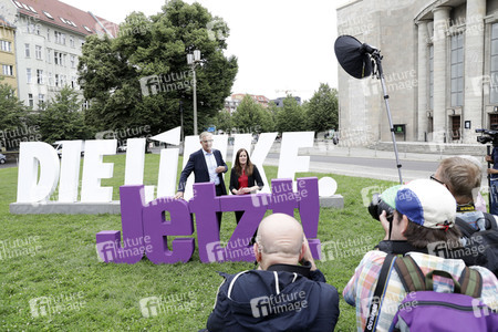 Pressetermin zur Plakatkampagne der Partei Die Linke zur Bundestagsswahl 2021 in Berlin