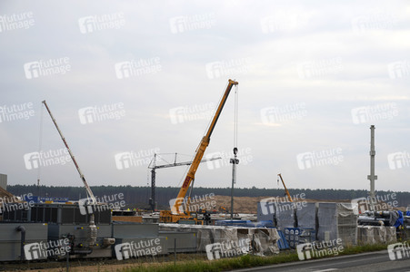 Baustelle der Tesla Gigafactory 4 in Grünheide