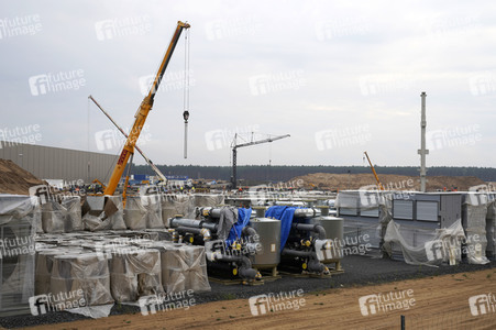 Baustelle der Tesla Gigafactory 4 in Grünheide