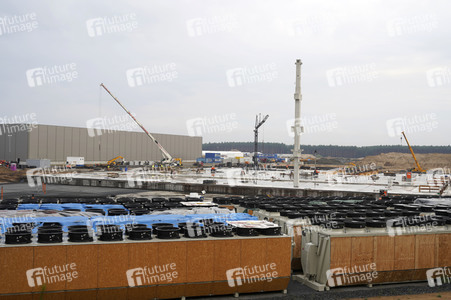 Baustelle der Tesla Gigafactory 4 in Grünheide