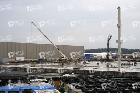 Baustelle der Tesla Gigafactory 4 in Grünheide