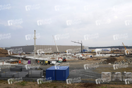 Baustelle der Tesla Gigafactory 4 in Grünheide