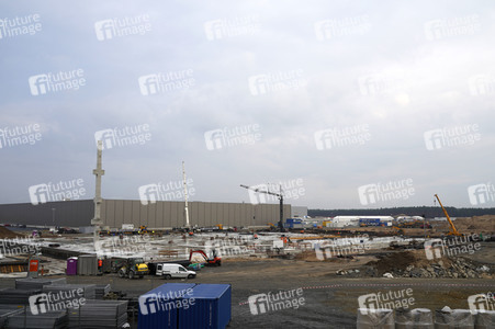 Baustelle der Tesla Gigafactory 4 in Grünheide