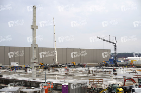 Baustelle der Tesla Gigafactory 4 in Grünheide