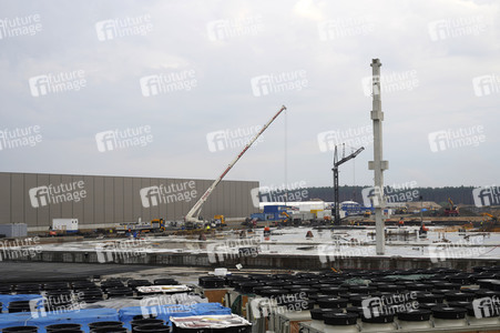Baustelle der Tesla Gigafactory 4 in Grünheide
