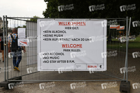 Sperrung vom James-Simon-Park in Berlin