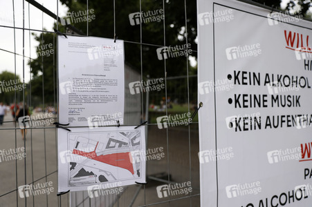 Sperrung vom James-Simon-Park in Berlin