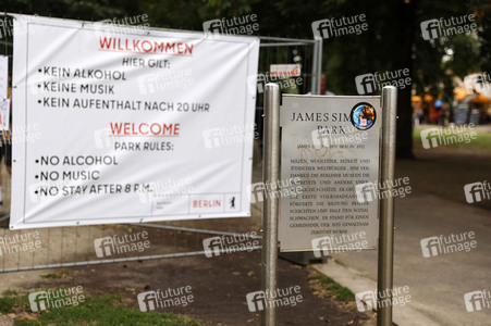 Sperrung vom James-Simon-Park in Berlin