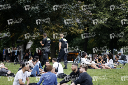 Sperrung vom James-Simon-Park in Berlin