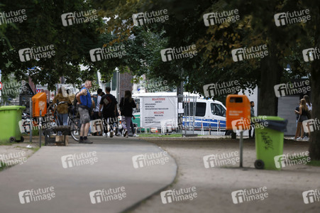Sperrung vom James-Simon-Park in Berlin