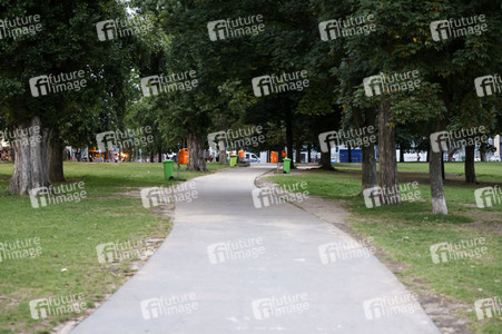 Sperrung vom James-Simon-Park in Berlin