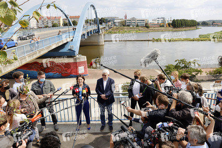 Besuch von Annalena Baerbock und Joschka Fischer in Frankfurt (Oder)