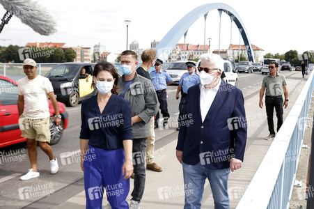 Besuch von Annalena Baerbock und Joschka Fischer in Frankfurt (Oder)