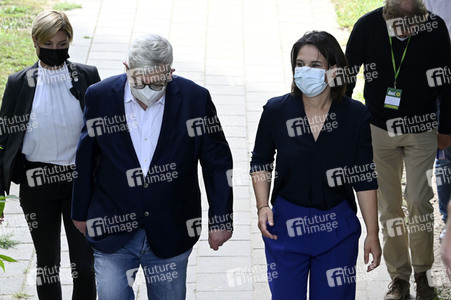 Besuch von Kanlzerkandidatin Annalena Baerbock und Joschka Fischer in Frankfurt (Oder)