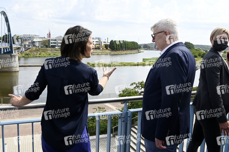 Besuch von Kanlzerkandidatin Annalena Baerbock und Joschka Fischer in Frankfurt (Oder)