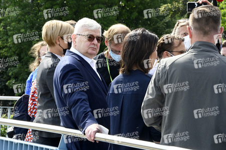 Besuch von Kanlzerkandidatin Annalena Baerbock und Joschka Fischer in Frankfurt (Oder)