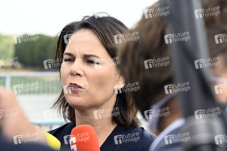 Besuch von Kanlzerkandidatin Annalena Baerbock und Joschka Fischer in Frankfurt (Oder)