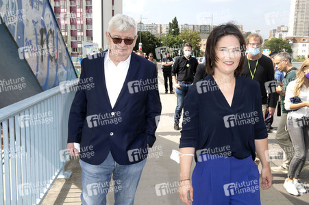 Besuch von Kanlzerkandidatin Annalena Baerbock und Joschka Fischer in Frankfurt (Oder)