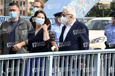 Besuch von Kanlzerkandidatin Annalena Baerbock und Joschka Fischer in Frankfurt (Oder)