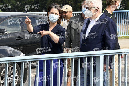 Besuch von Kanlzerkandidatin Annalena Baerbock und Joschka Fischer in Frankfurt (Oder)