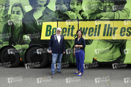 Besuch von Kanlzerkandidatin Annalena Baerbock und Joschka Fischer in Frankfurt (Oder)