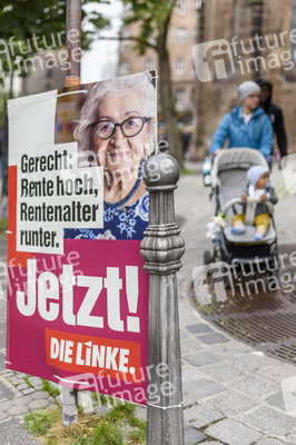 Wahlplakat von Die Linke in Nürnberg