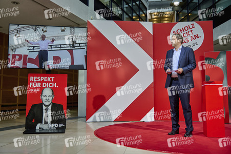 Präsentation der SPD Wahlwerbespots und Wahlplakate in Berlin