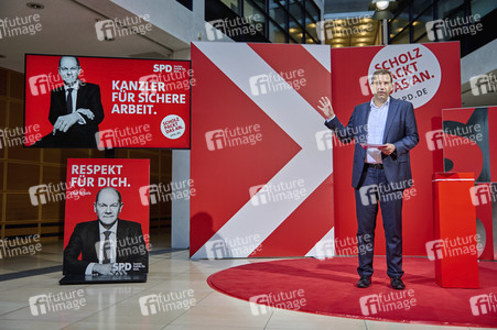 Präsentation der SPD Wahlwerbespots und Wahlplakate in Berlin