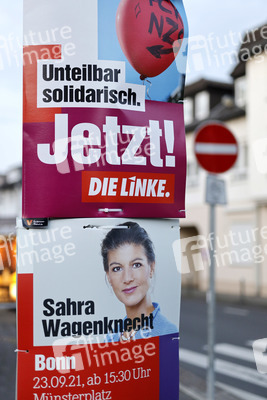Wahlplakate der Partei Die Linke in Bonn