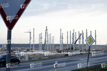 Baustelle der Tesla Gigafactory 4 in Grünheide