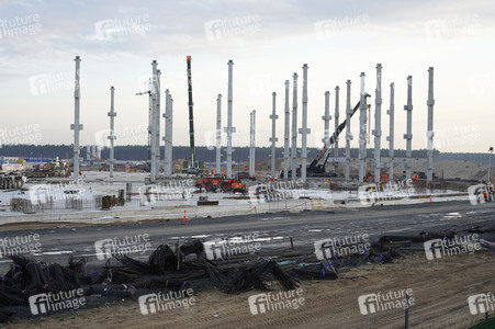 Baustelle der Tesla Gigafactory 4 in Grünheide
