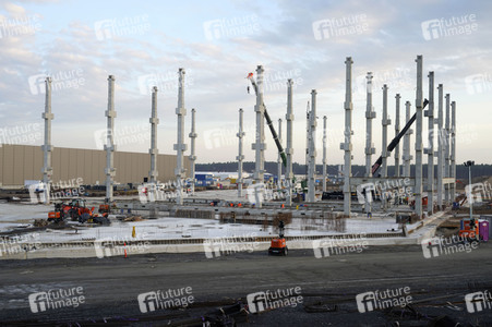 Baustelle der Tesla Gigafactory 4 in Grünheide