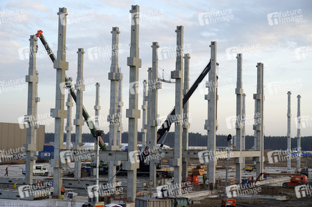 Baustelle der Tesla Gigafactory 4 in Grünheide