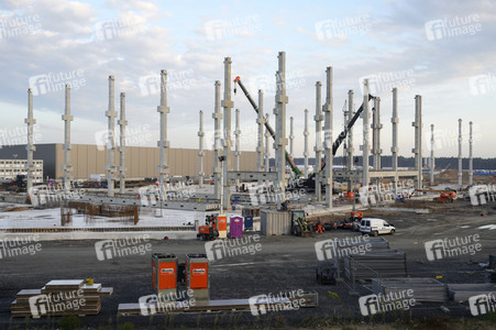 Baustelle der Tesla Gigafactory 4 in Grünheide