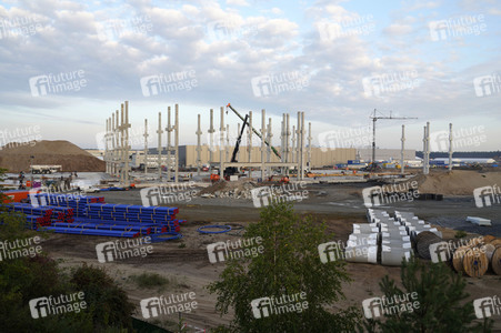 Baustelle der Tesla Gigafactory 4 in Grünheide