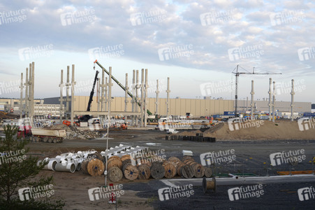 Baustelle der Tesla Gigafactory 4 in Grünheide