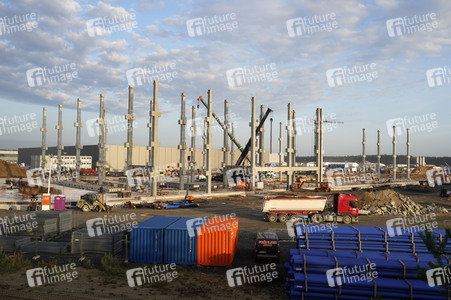 Baustelle der Tesla Gigafactory 4 in Grünheide