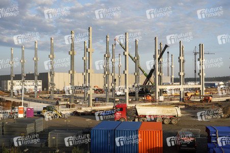 Baustelle der Tesla Gigafactory 4 in Grünheide