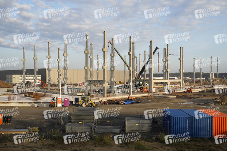 Baustelle der Tesla Gigafactory 4 in Grünheide