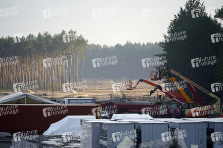Baustelle der Tesla Gigafactory 4 in Grünheide