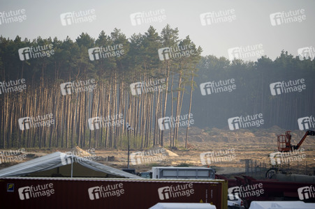 Baustelle der Tesla Gigafactory 4 in Grünheide