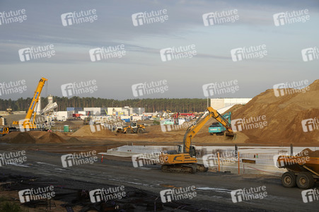Baustelle der Tesla Gigafactory 4 in Grünheide