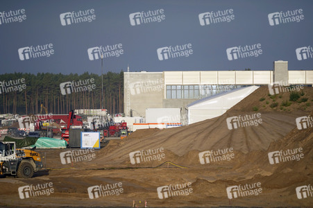 Baustelle der Tesla Gigafactory 4 in Grünheide