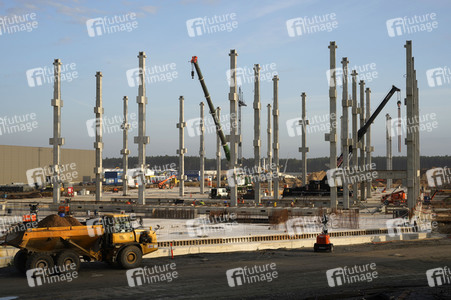 Baustelle der Tesla Gigafactory 4 in Grünheide