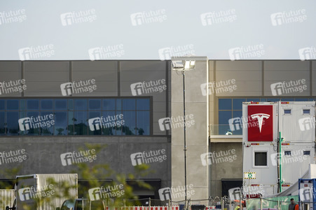 Baustelle der Tesla Gigafactory 4 in Grünheide