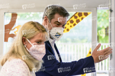 Stimmabgabe von Markus Söder zur Bundestagswahl 2021 in Nürnberg