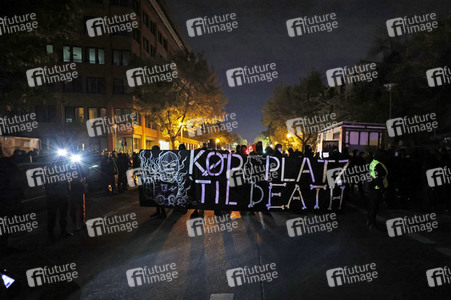 Demonstration gegen Räumung von linkem Wohnprojekt in Berlin