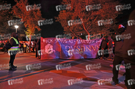 Demonstration gegen Räumung von linkem Wohnprojekt in Berlin