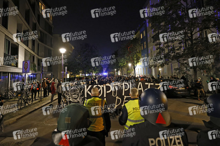 Demonstration gegen Räumung von linkem Wohnprojekt in Berlin